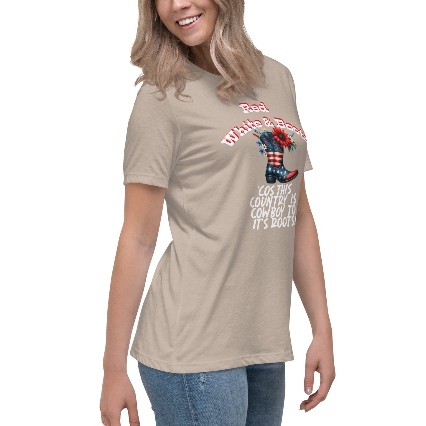 Red White & Boots - Women's Relaxed T-Shirt