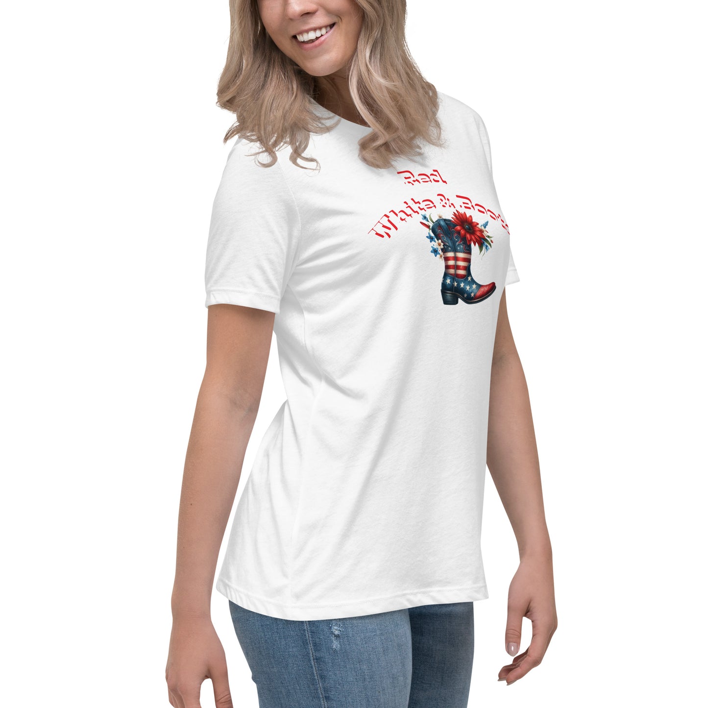 Red White & Boots - Women's Relaxed T-Shirt